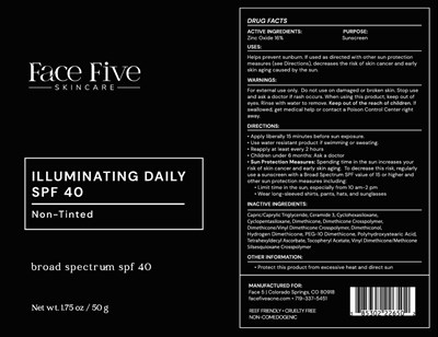 Package Label (Face 5 Llc Illuminating Daily Spf40 Non Tinted)